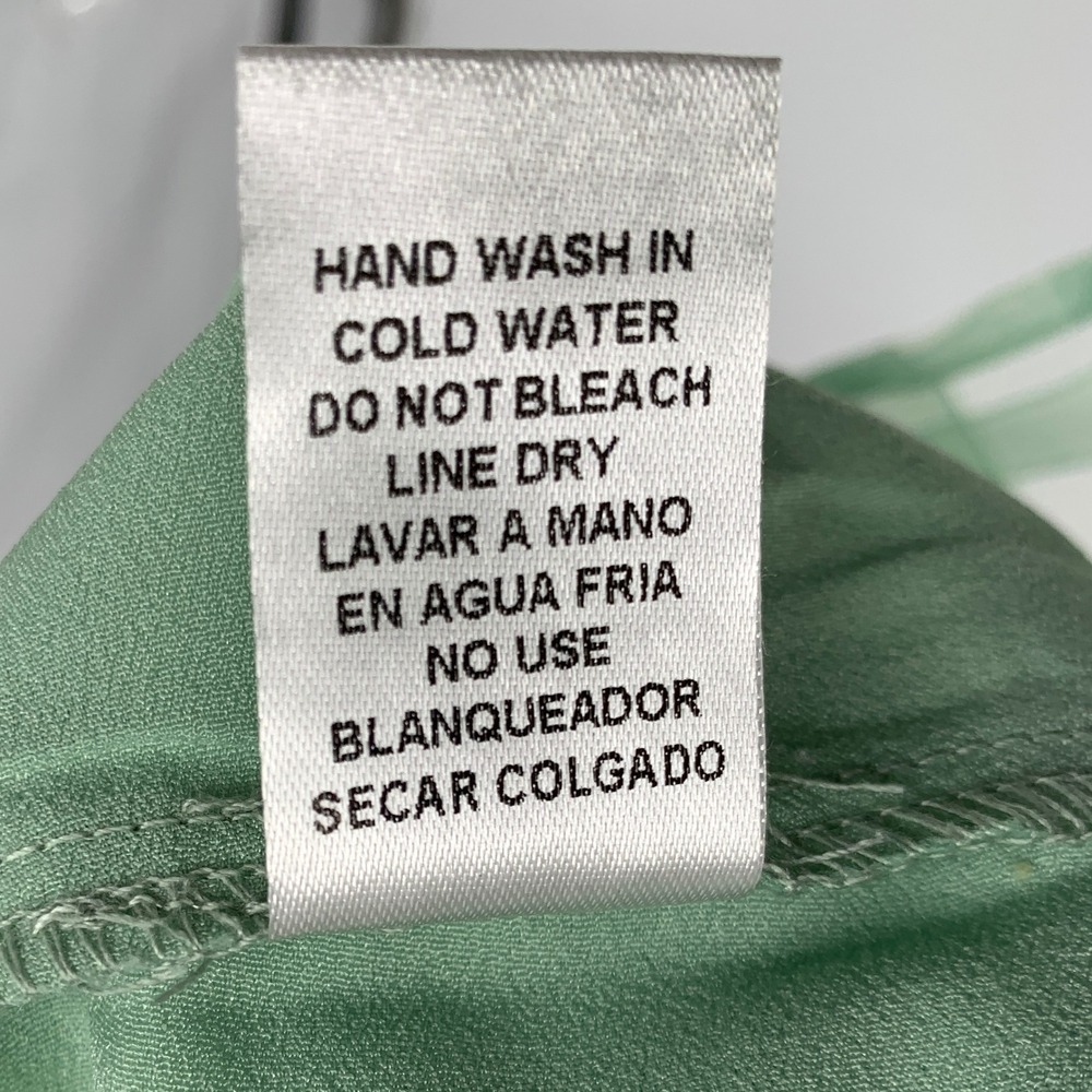 Entro Mint Green Windowpane Check Ruffle Tulle Trim Sleeveless Blouse NWT Medium - Picture 6 of 7